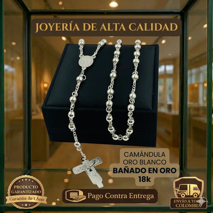 CAMÁNDULA ORO BLANCO | DIAMANTADA | BAÑADA EN ORO | RECIBE UN AÑO DE GARANTIA